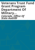 Veterans_Trust_Fund_grant_program_Department_of_Military_and_Veterans_Affairs_performance_audit